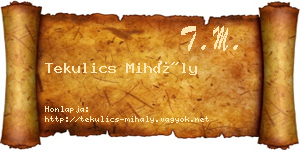Tekulics Mihály névjegykártya